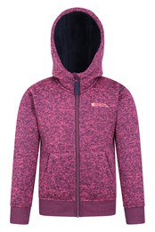 Nevis Fur Lined Kids Hoodie Dark Pink