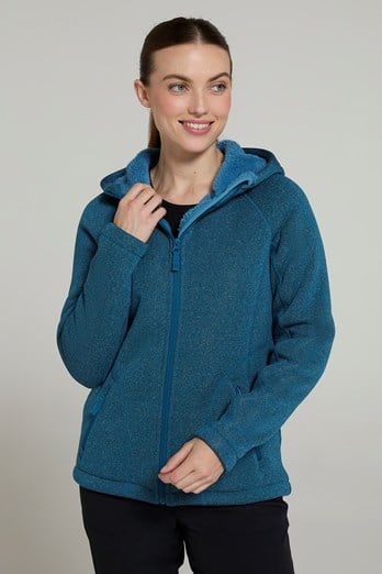 Nevis Womens Fur Lined Hoodie Dark Teal