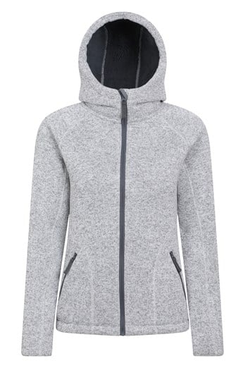 Nevis Womens Fur Lined Hoodie Grey