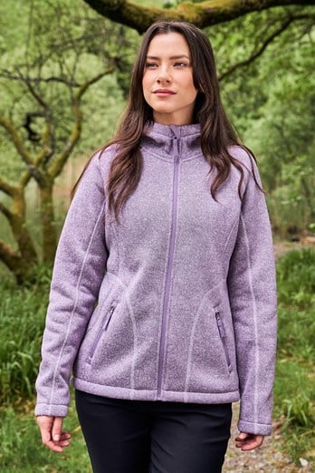 Nevis Womens Fur Lined Hoodie Light Purple