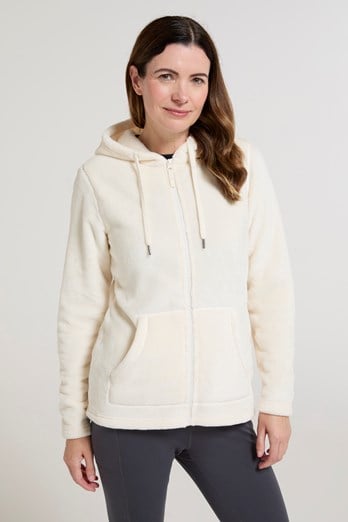 Snaggle Womens Hooded Fleece  Beige