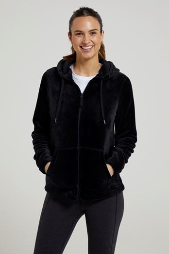Snaggle Womens Hooded Fleece  Black