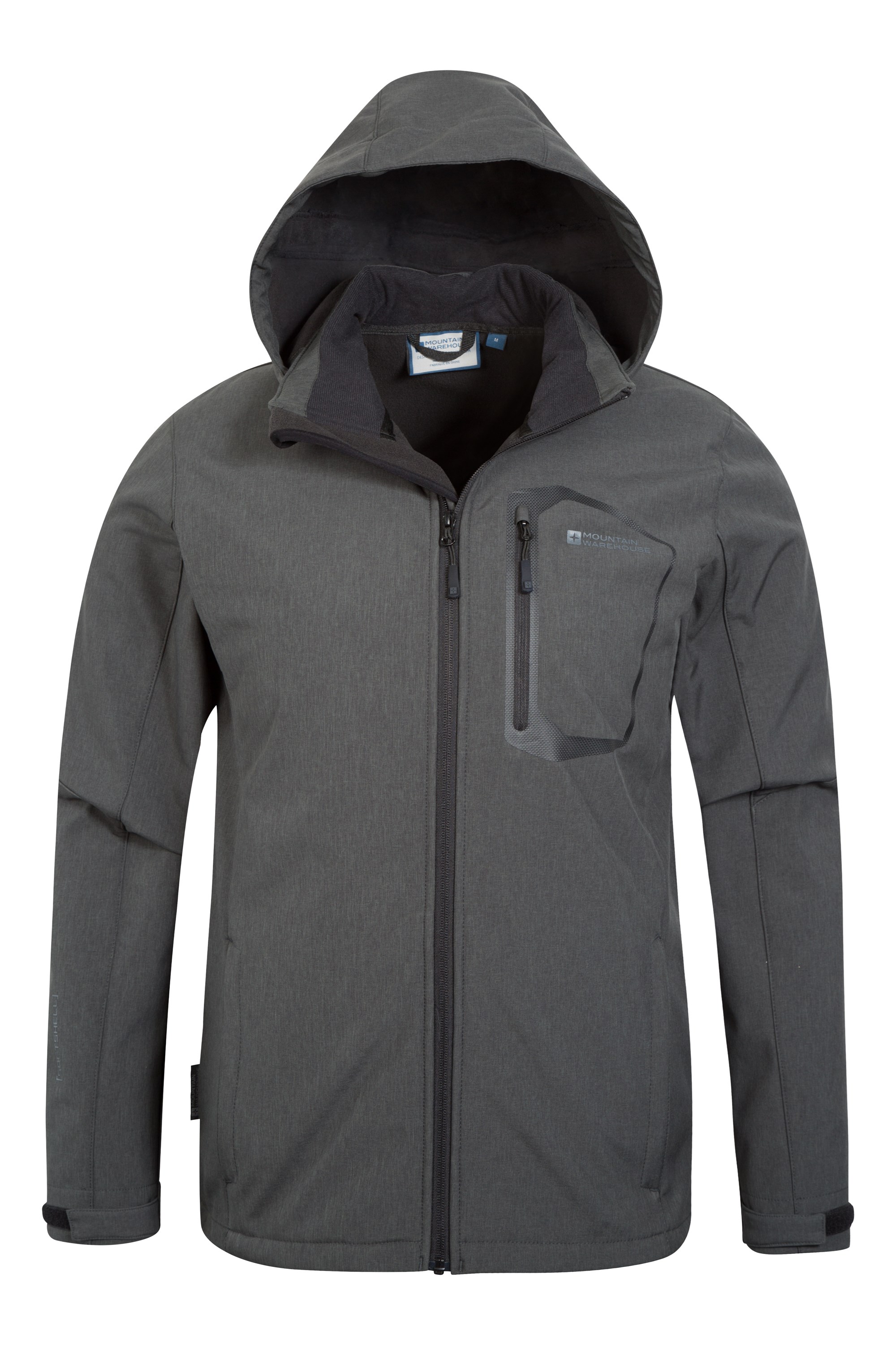3XL Mountain Warehouse Mens Glover Softshell Waterproof Jacket in Dark Grey