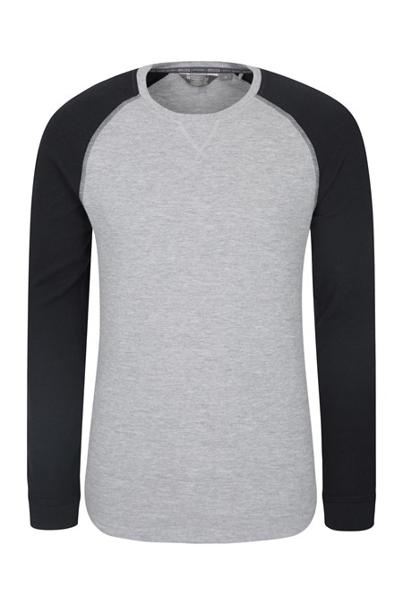 Waffle Long Sleeve Round Neck Mens T Shirt Mountain Warehouse Us