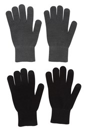 Magic Touchscreen Mens Gloves - 2Pk Black