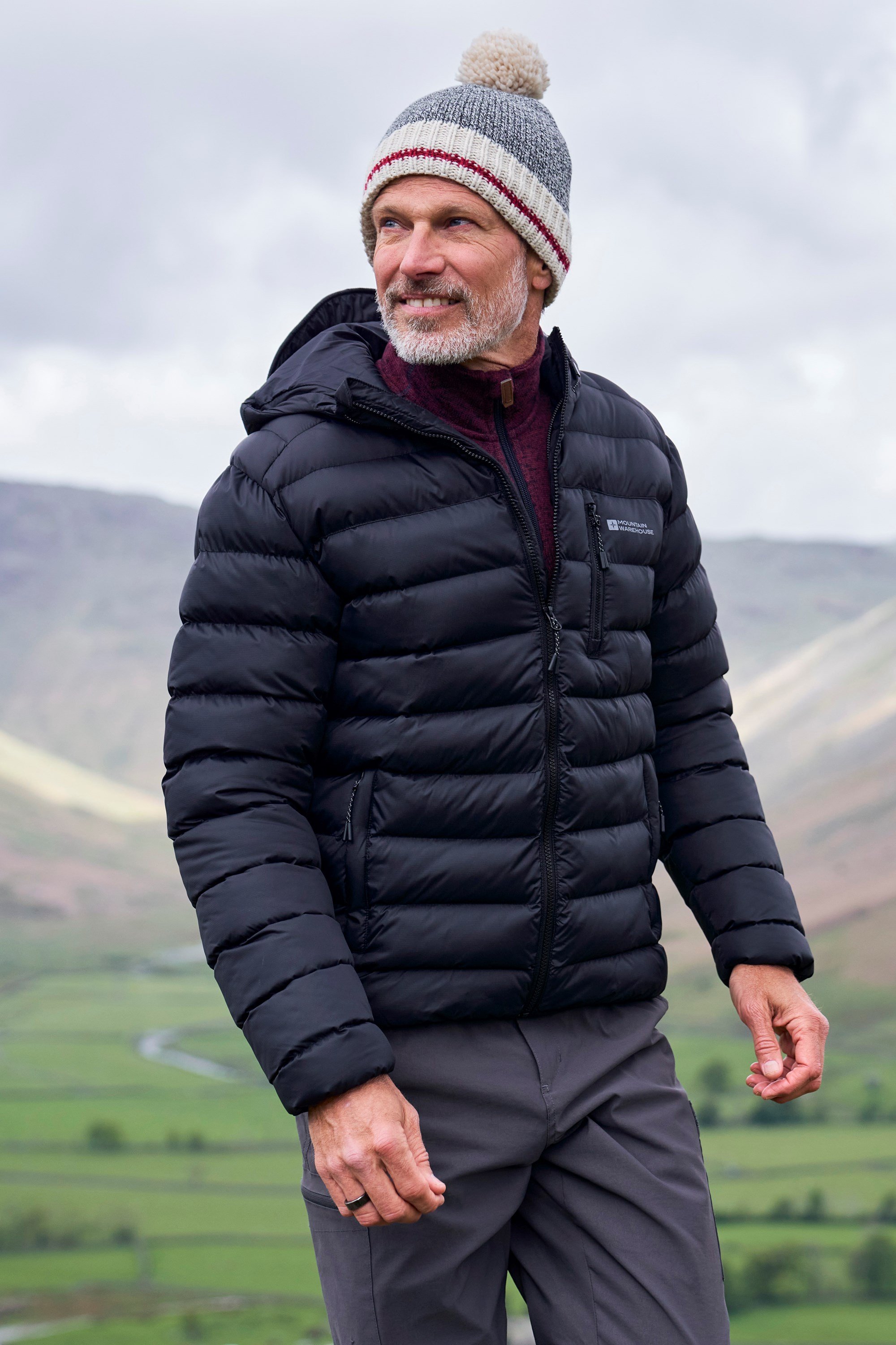 Mountain Warehouse Vortex Mens Longline Padded Jacket - Water-resistant,  Front Pockets, Warm & Cosy Jet Black X-Small at  Men's Clothing store
