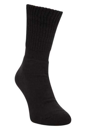 Double Layer Anti-Chafe Mid-Calf Walking Socks Jet Black