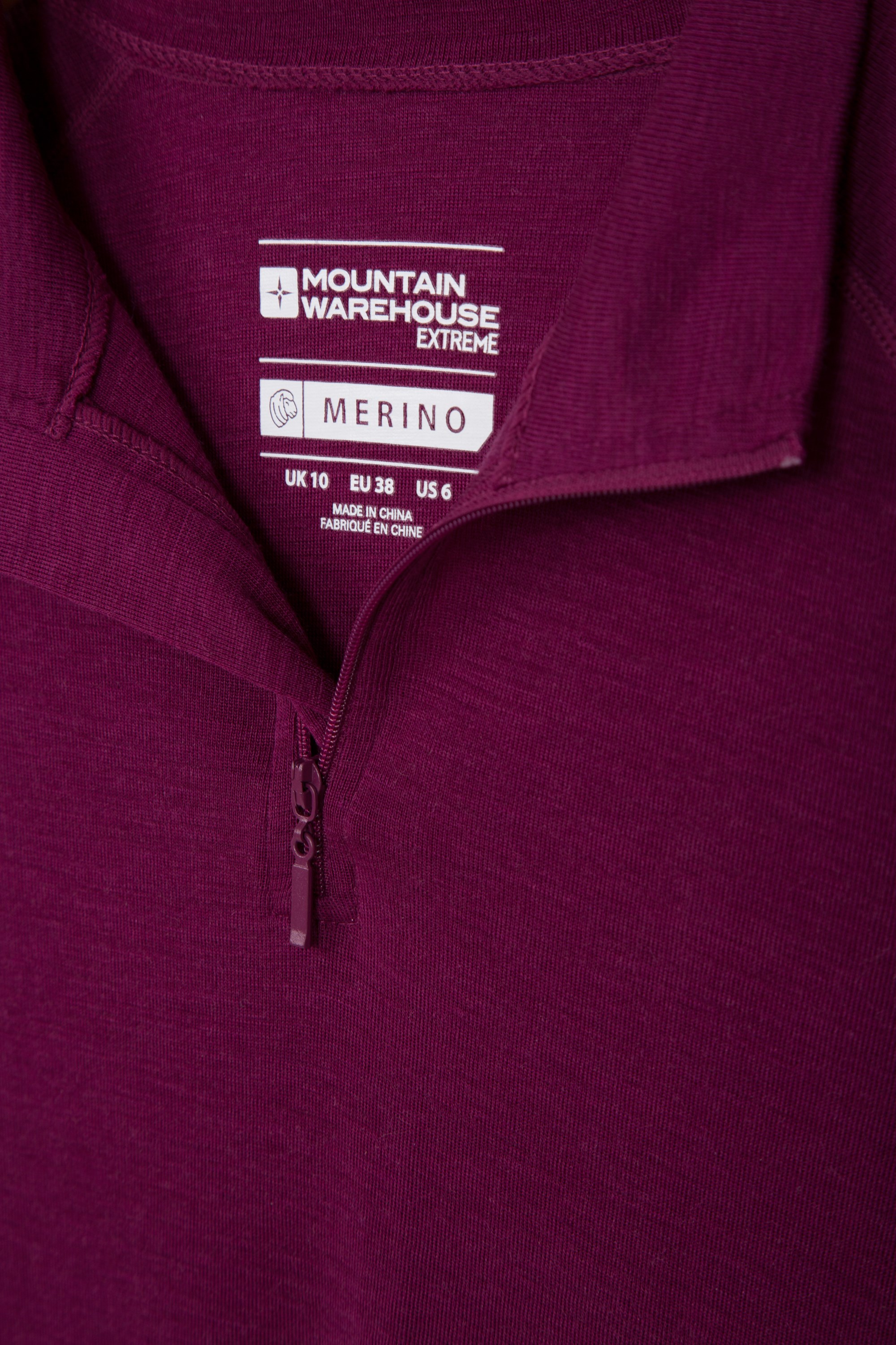 Merino Womens Long Sleeved Zip Neck Top Mountain Warehouse Gb