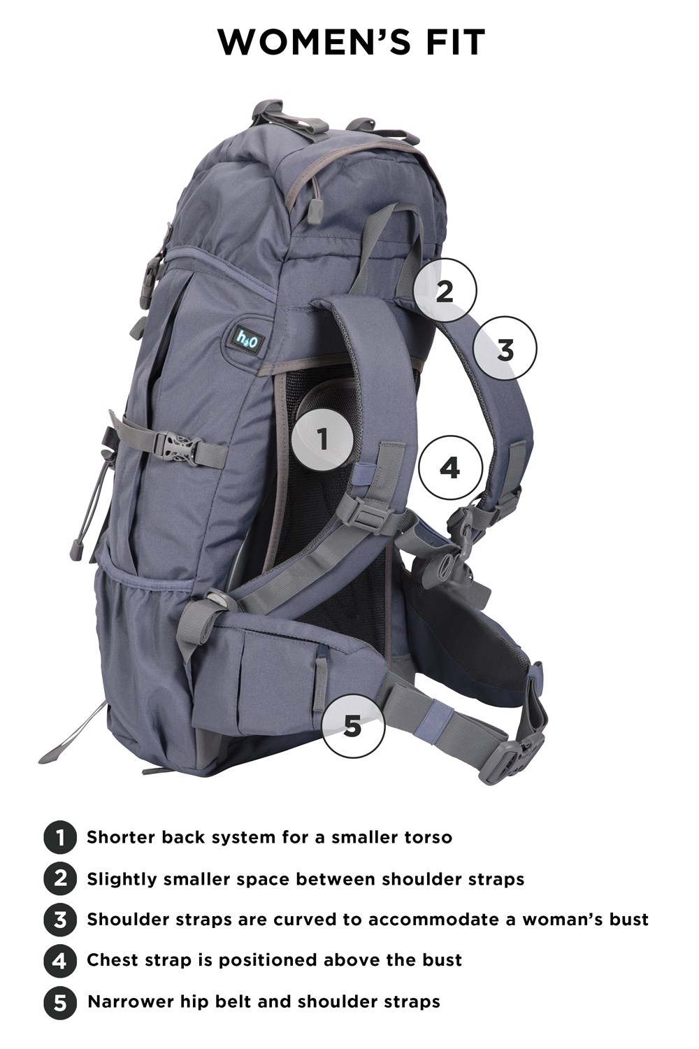 Mountain Warehouse 40L Backpack Rucksack Hiking Walking Camping Bag | eBay