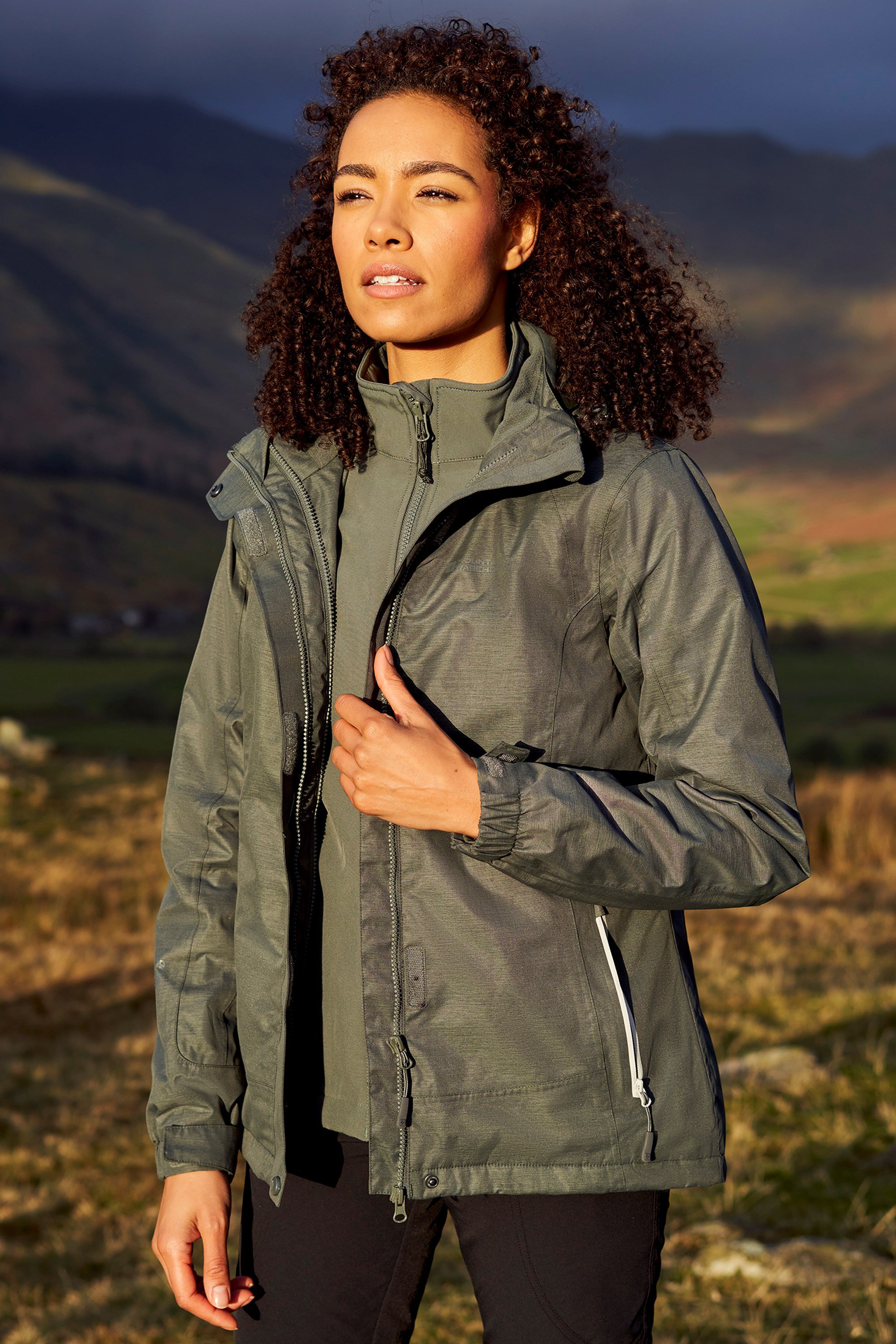 Mountain Warehouse Womens 3 in 1 Waterproof Jacket Coat Detachable Fleece Ladies 
