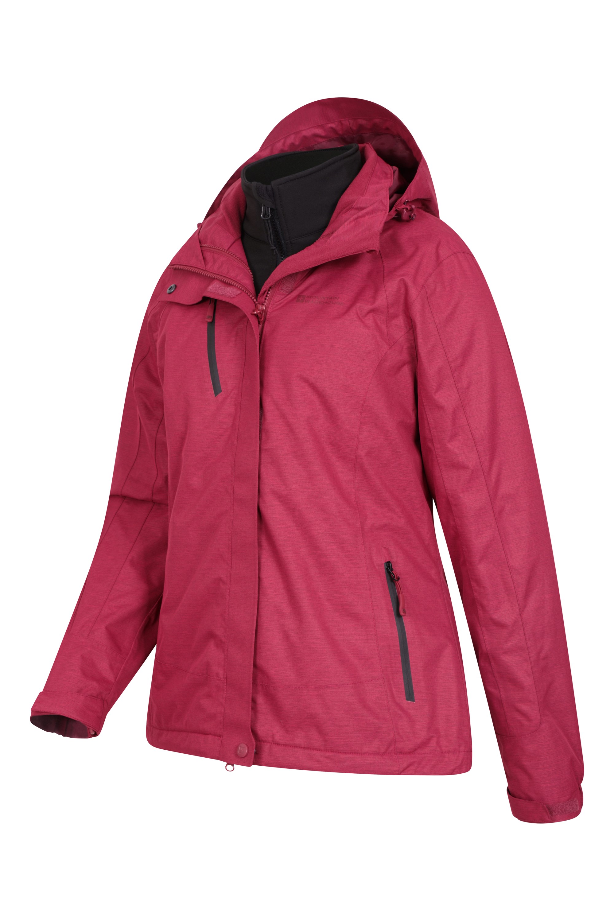 Mountain Warehouse Womens 3 in 1 Waterproof Jacket Winter Rain