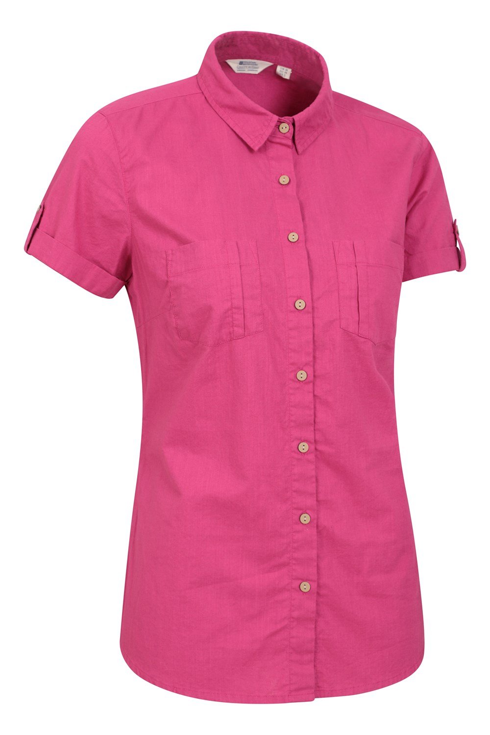 Mountain Warehouse Coconut Ladies Shirt 100% Cotton Short Sleeve Zipped Pocket - Picture 26 of 66