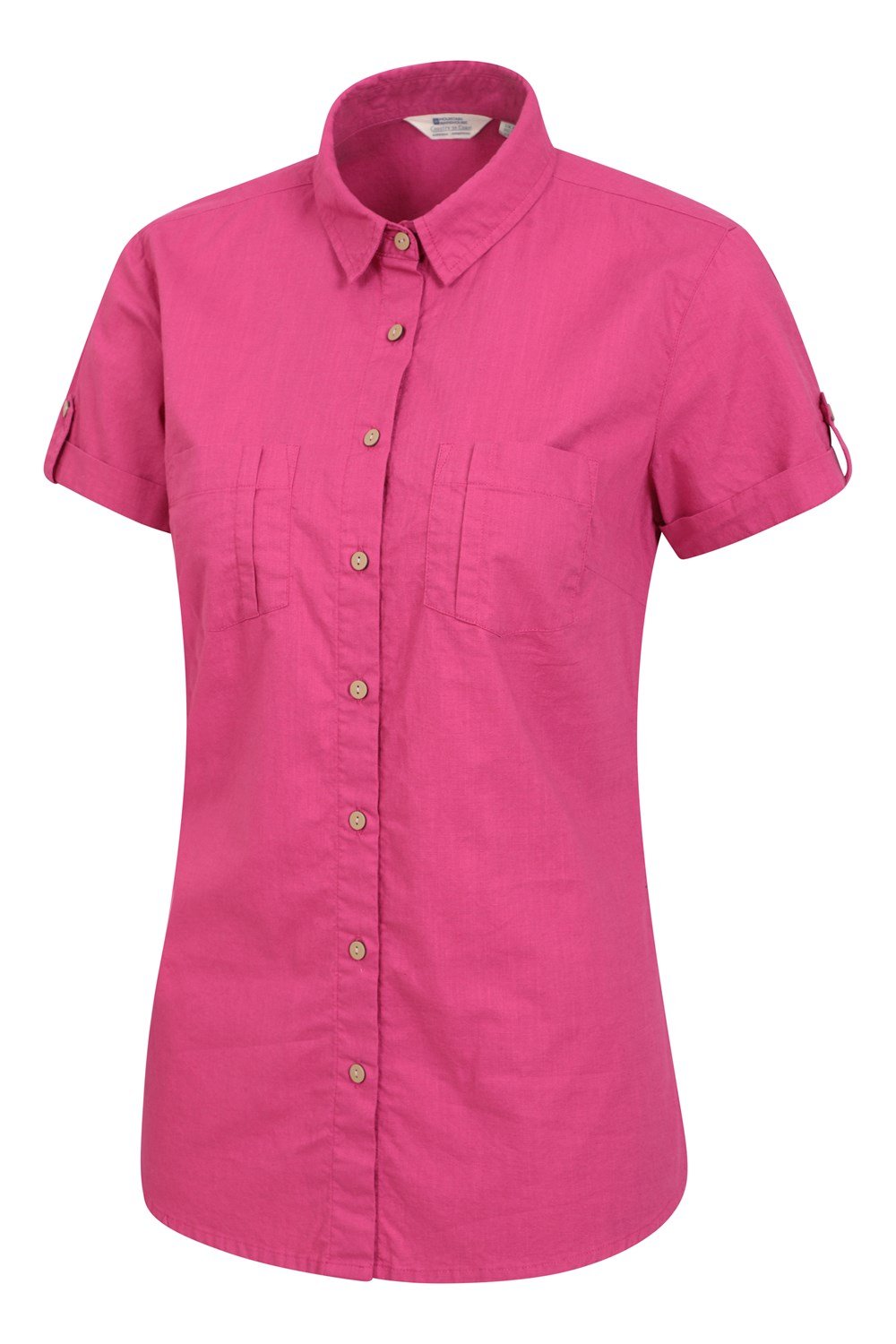 Mountain Warehouse Coconut Ladies Shirt 100% Cotton Short Sleeve Zipped Pocket - Picture 28 of 66