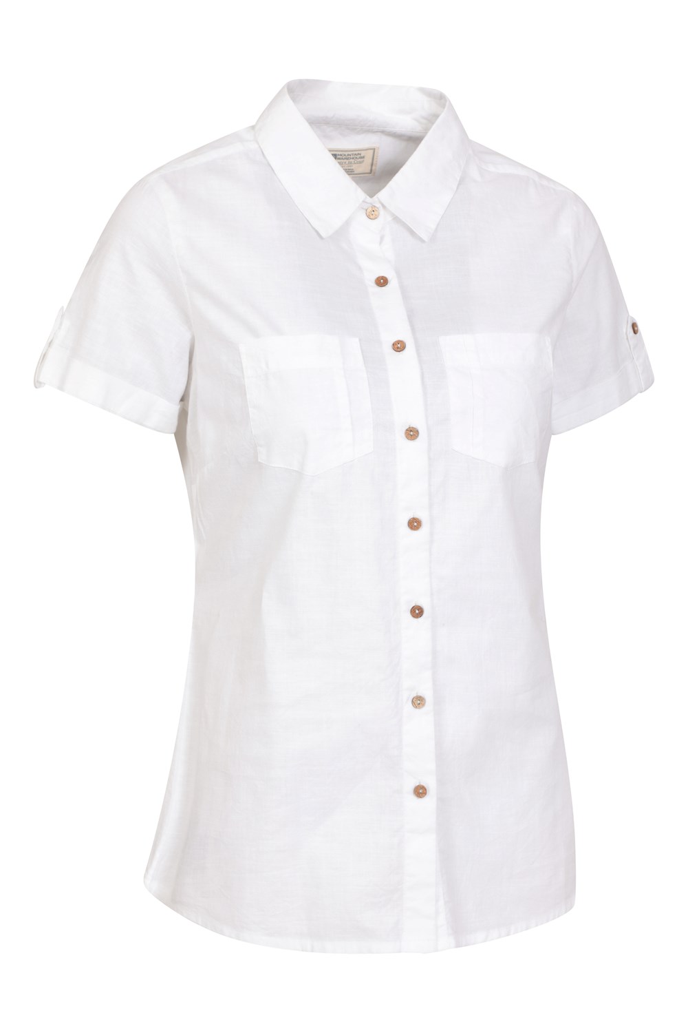 Mountain Warehouse Coconut Ladies Shirt 100% Cotton Short Sleeve Zipped ...