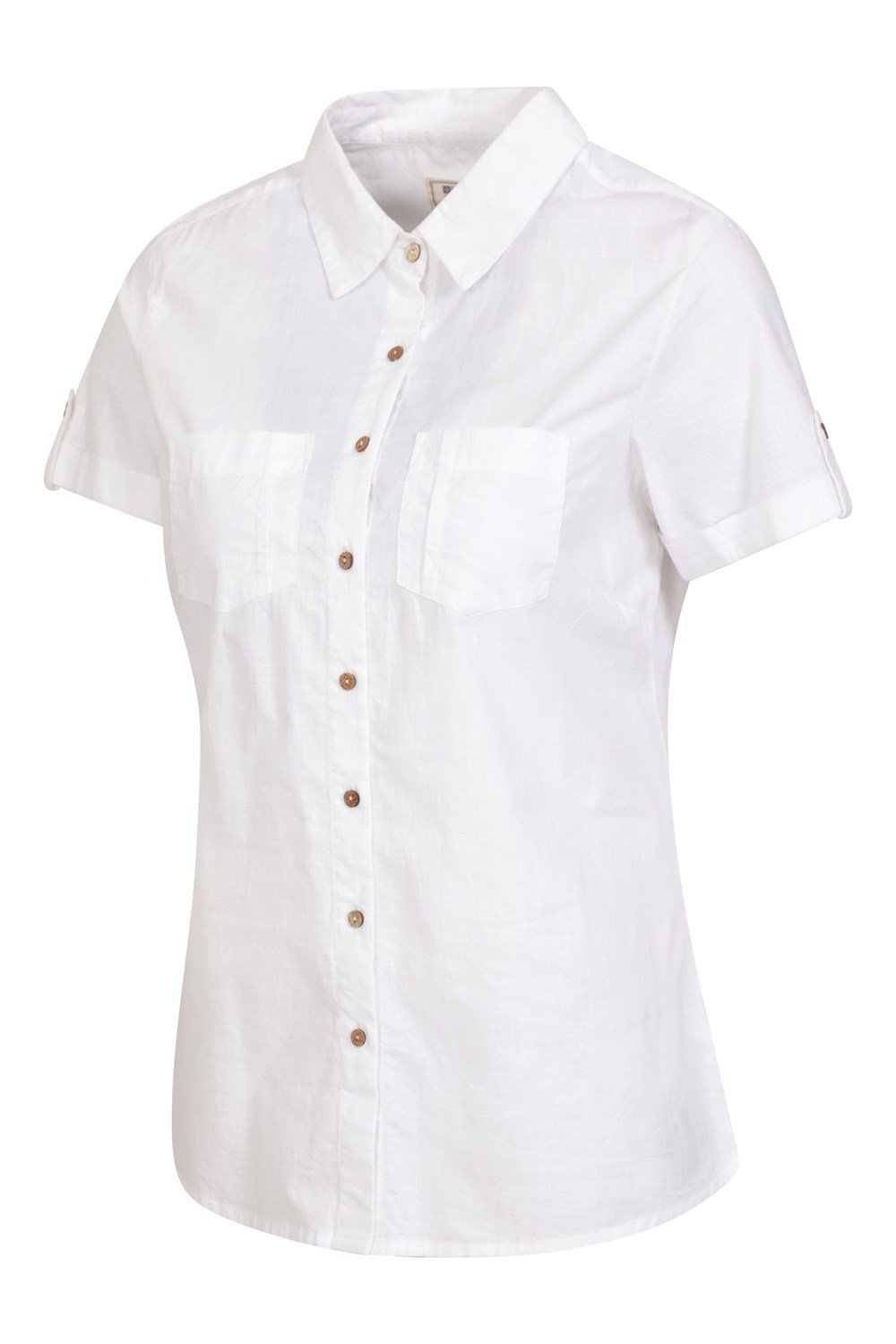 Mountain Warehouse Coconut Ladies Shirt 100% Cotton Short Sleeve Zipped Pocket - Picture 63 of 66