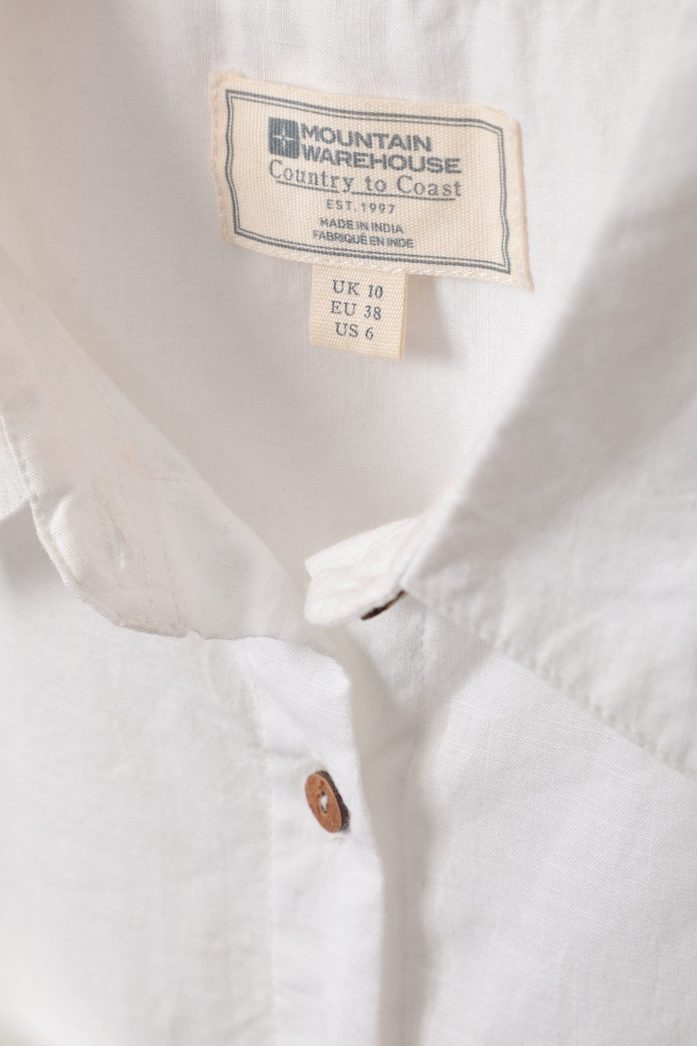 Mountain Warehouse Coconut Ladies Shirt 100% Cotton Short Sleeve Zipped Pocket - Picture 65 of 66
