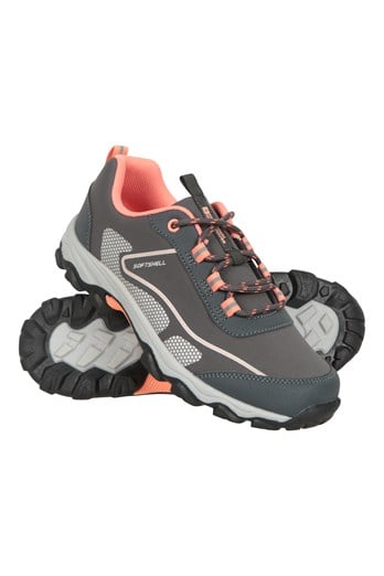 Softshell Kids Hiking Shoes Light Grey