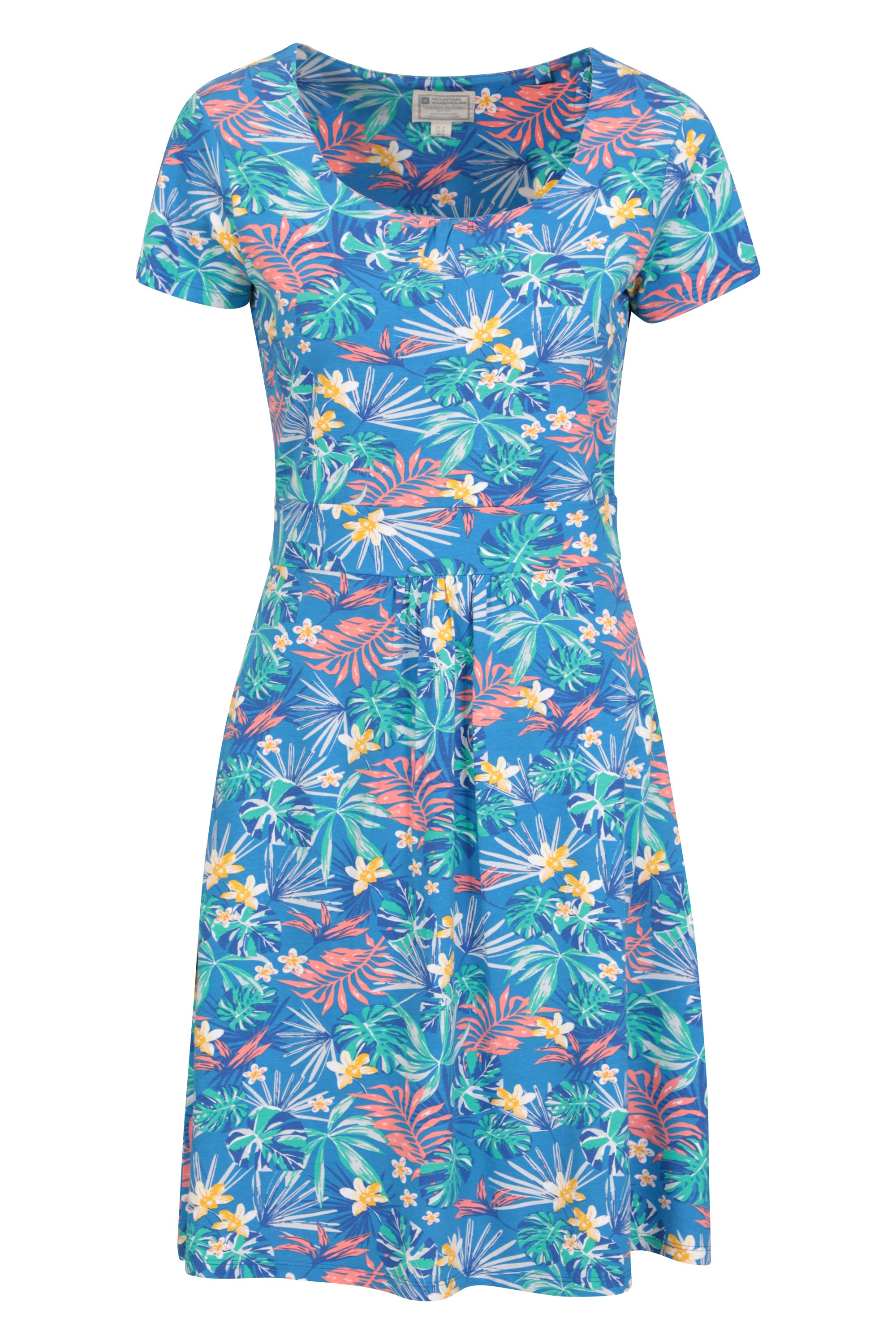 Orchid Patterned – damska sukienka UV - Turquoise