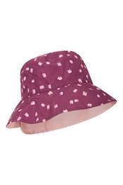 Reversible Womens Printed Bucket Hat  Burgundy