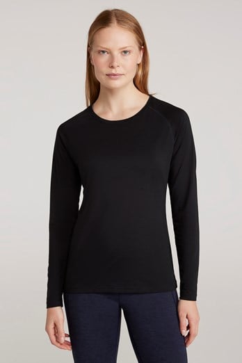 Quick Dry Womens Long Sleeve Top Black