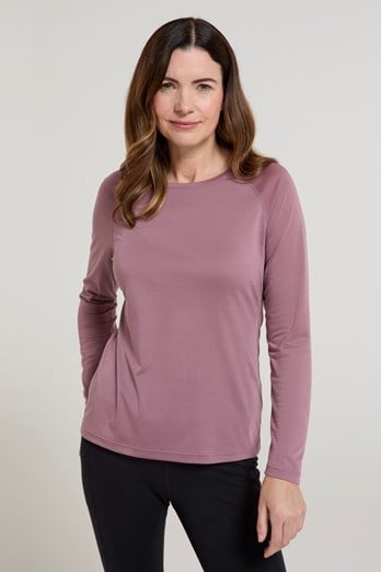 Quick Dry Womens Long Sleeve Top Dusky Purple