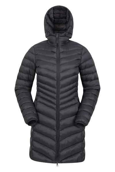 Florence Womens Long Padded Jacket - Charcoal