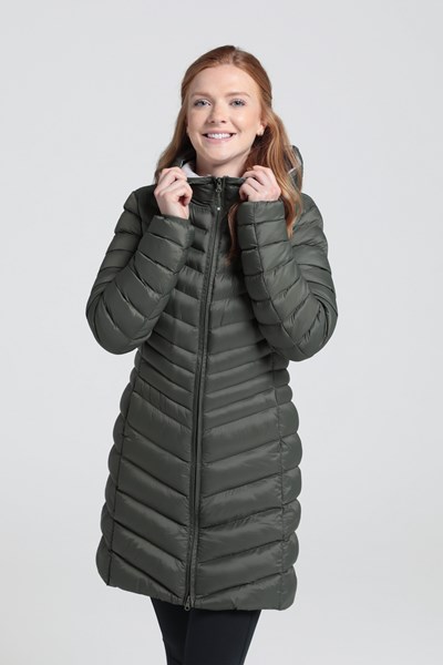 Florence Womens Long Padded Jacket - Green
