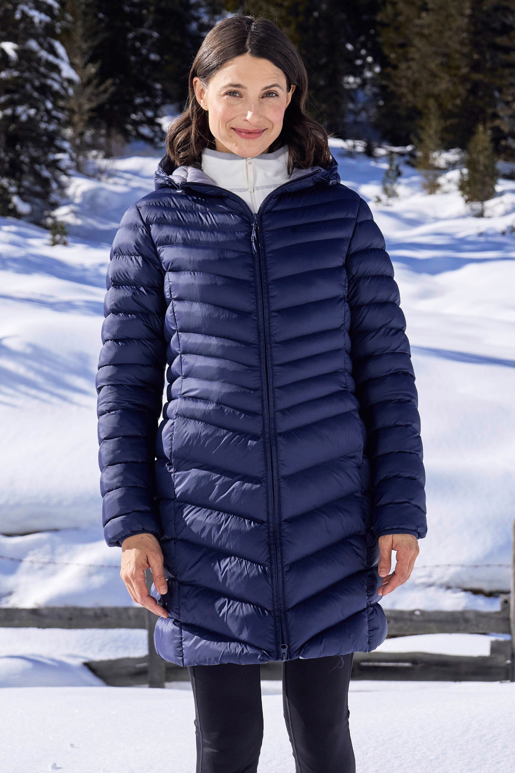 Doudoune longue femme bleu marine best sale