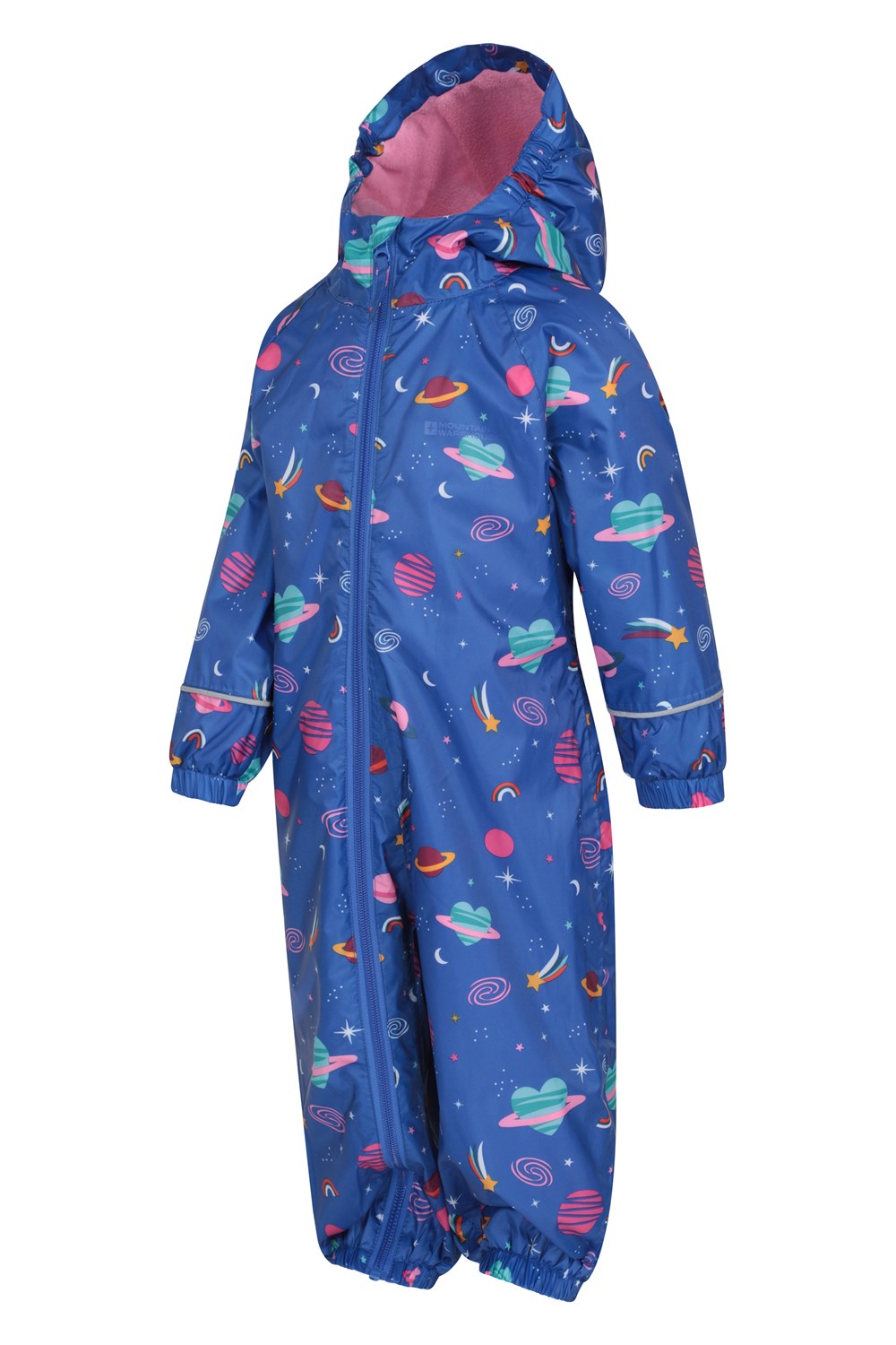 Kids Waterproof Softshell Fleece Lined Puddle All In One Rain Suit Overall