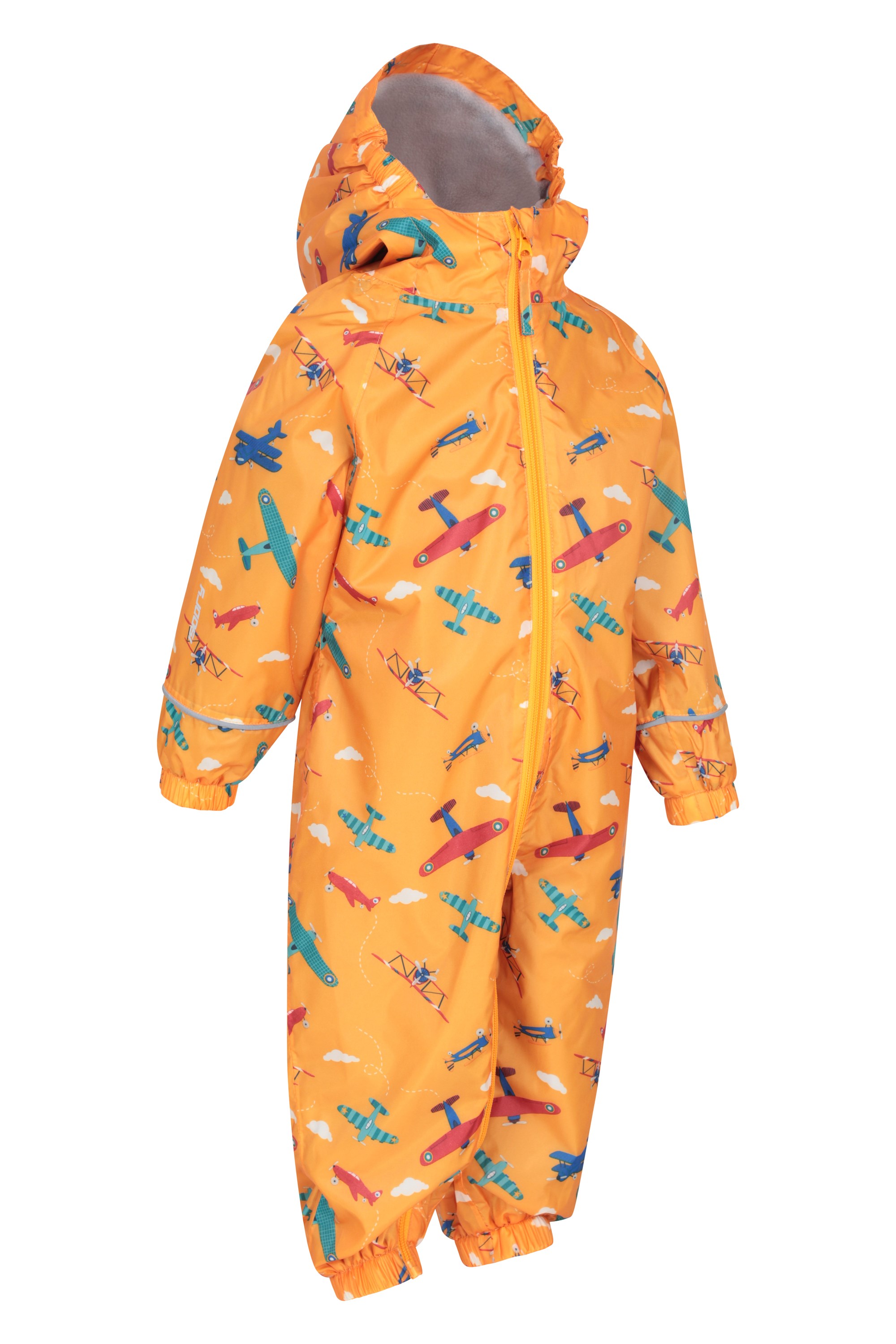 Kids Waterproof Softshell Fleece Lined Puddle All In One Rain Suit Overall