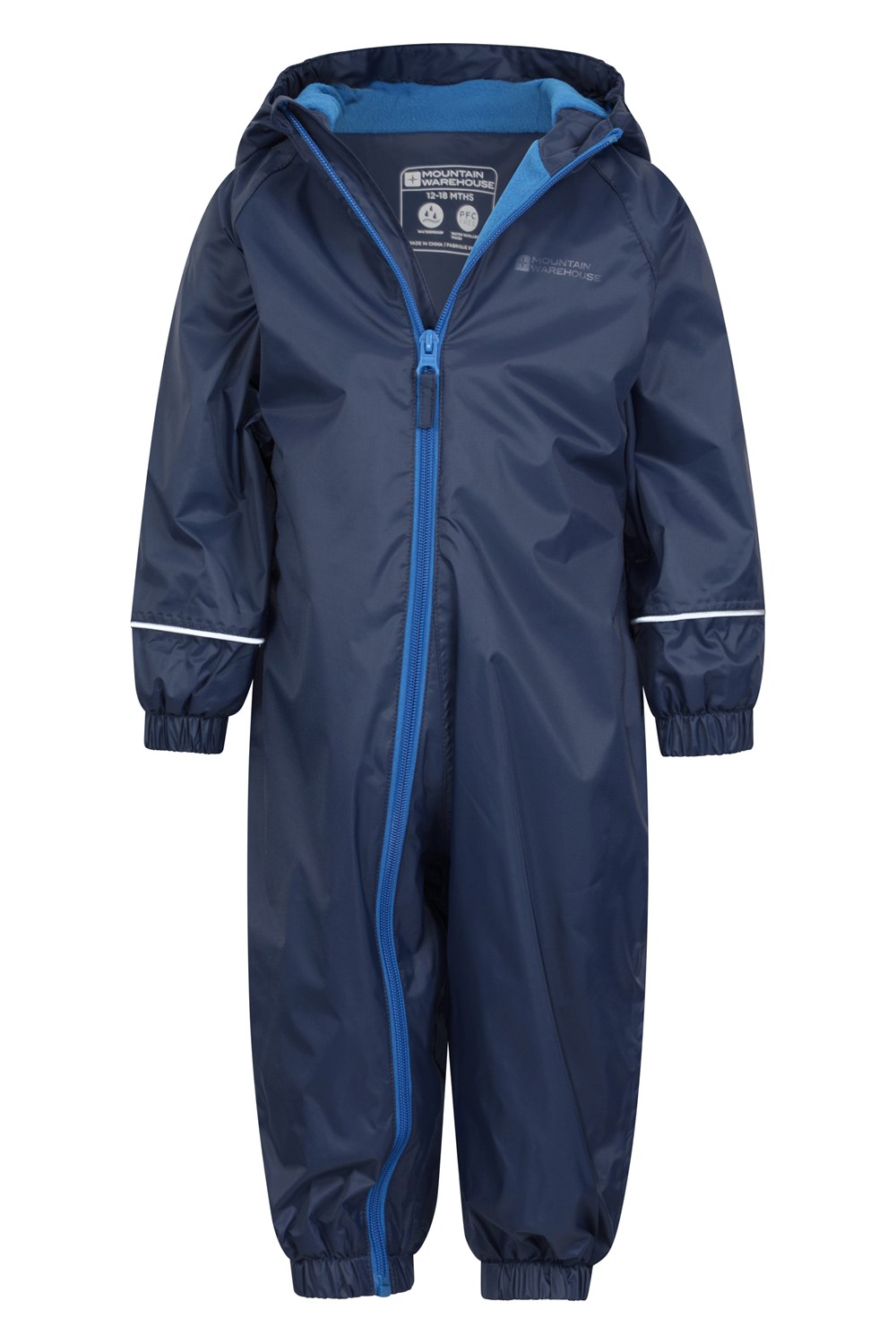 Mountain Warehouse Kids Rain Suit Childrens Fleece Waterproof Hooded Romper - Picture 19 of 33