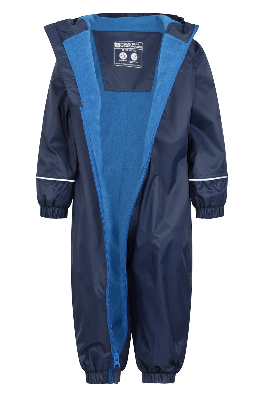 Mountain Warehouse Kids Rain Suit Childrens Fleece Waterproof Hooded Romper - Picture 21 of 33