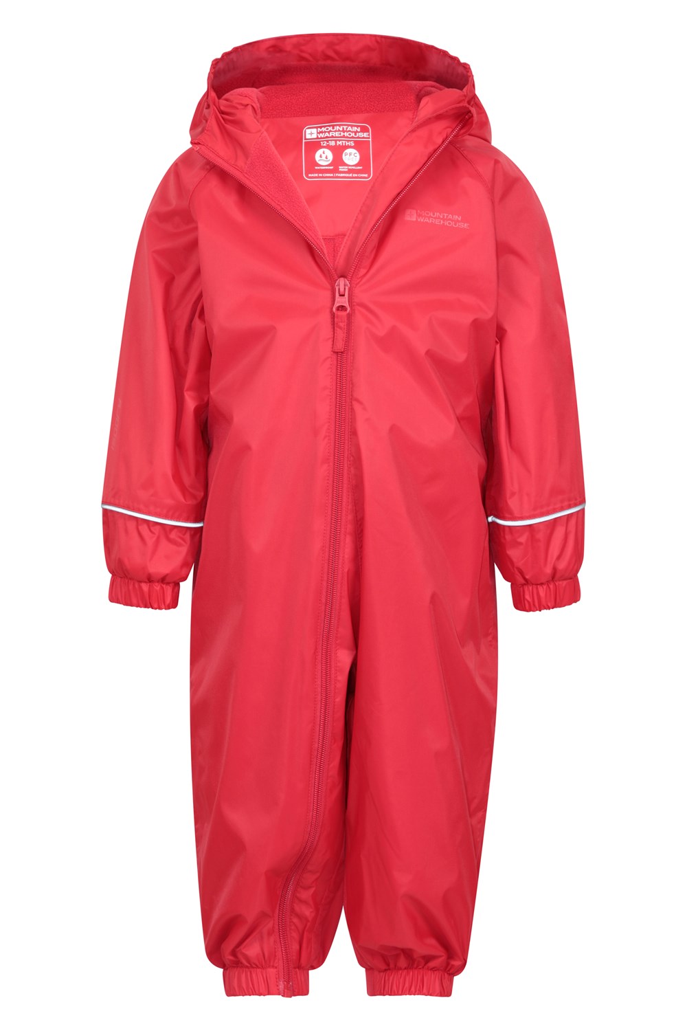 Mountain Warehouse Kids Rain Suit Childrens Fleece Waterproof Hooded Romper - Picture 30 of 33