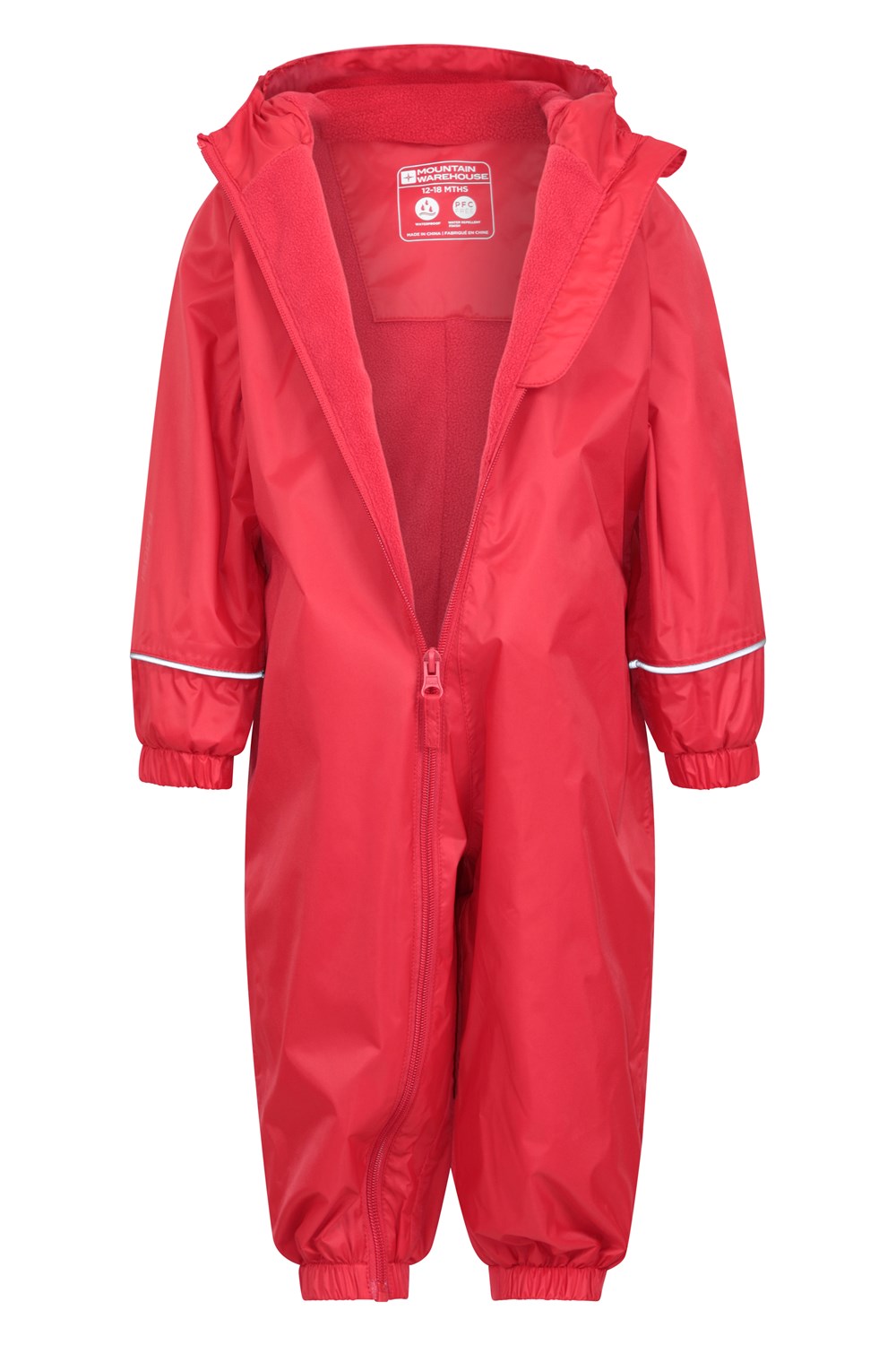Mountain Warehouse Kids Rain Suit Childrens Fleece Waterproof Hooded Romper - Picture 31 of 33