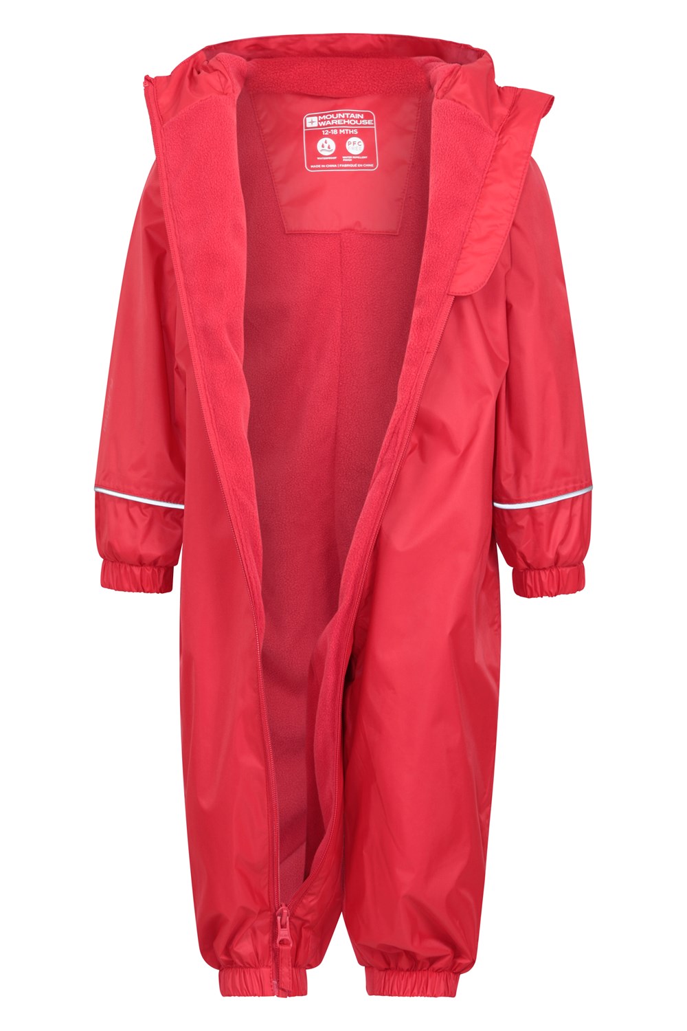 Mountain Warehouse Kids Rain Suit Childrens Fleece Waterproof Hooded Romper - Picture 32 of 33