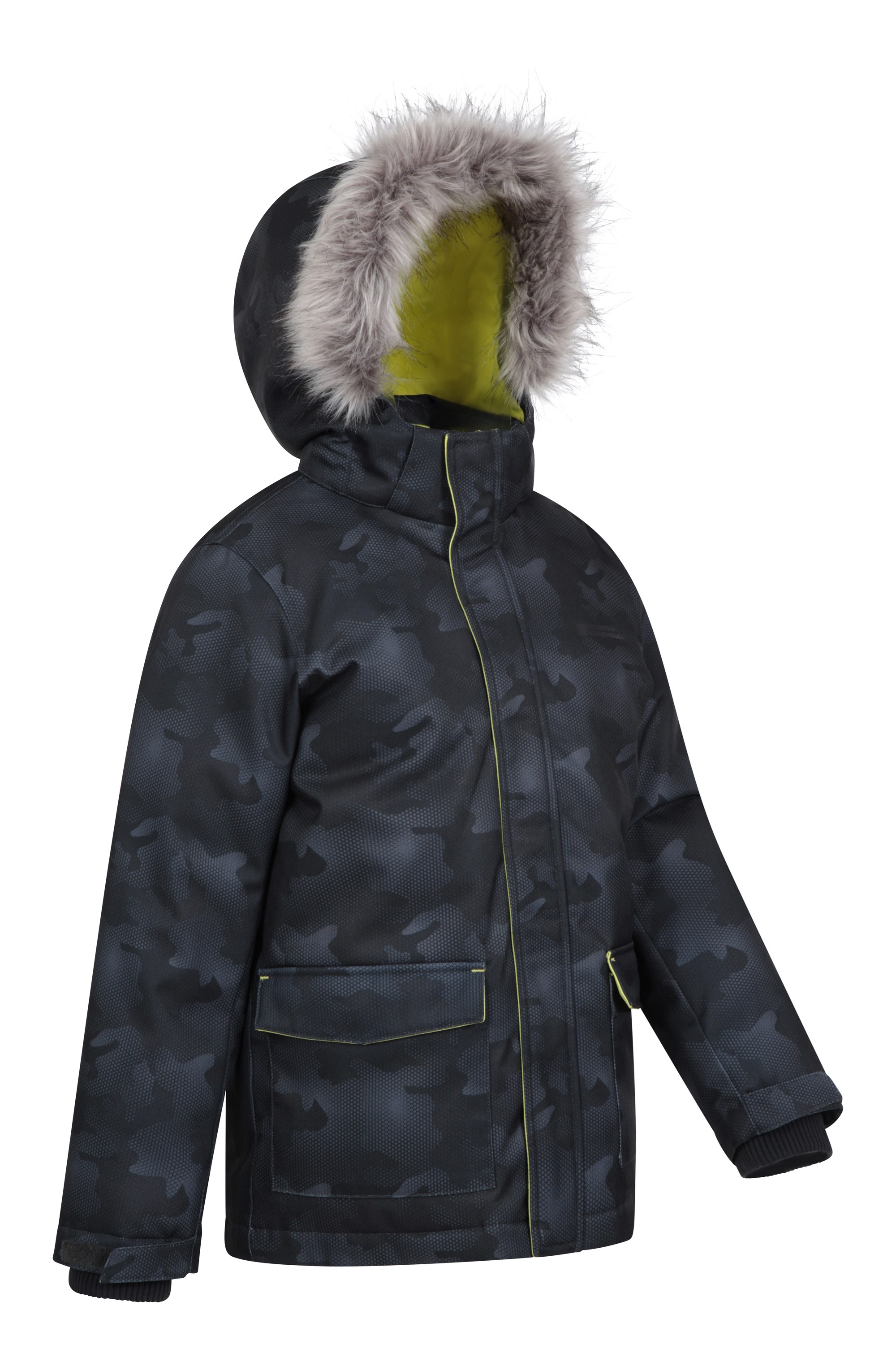 für Extreme Kälte und Schnee wasserdichter Parka für Jungen und Mädchen Ski-Jacke mit Taschen Mountain Warehouse Raptor warme Winterjacke für Kinder Alpin-Jacke 