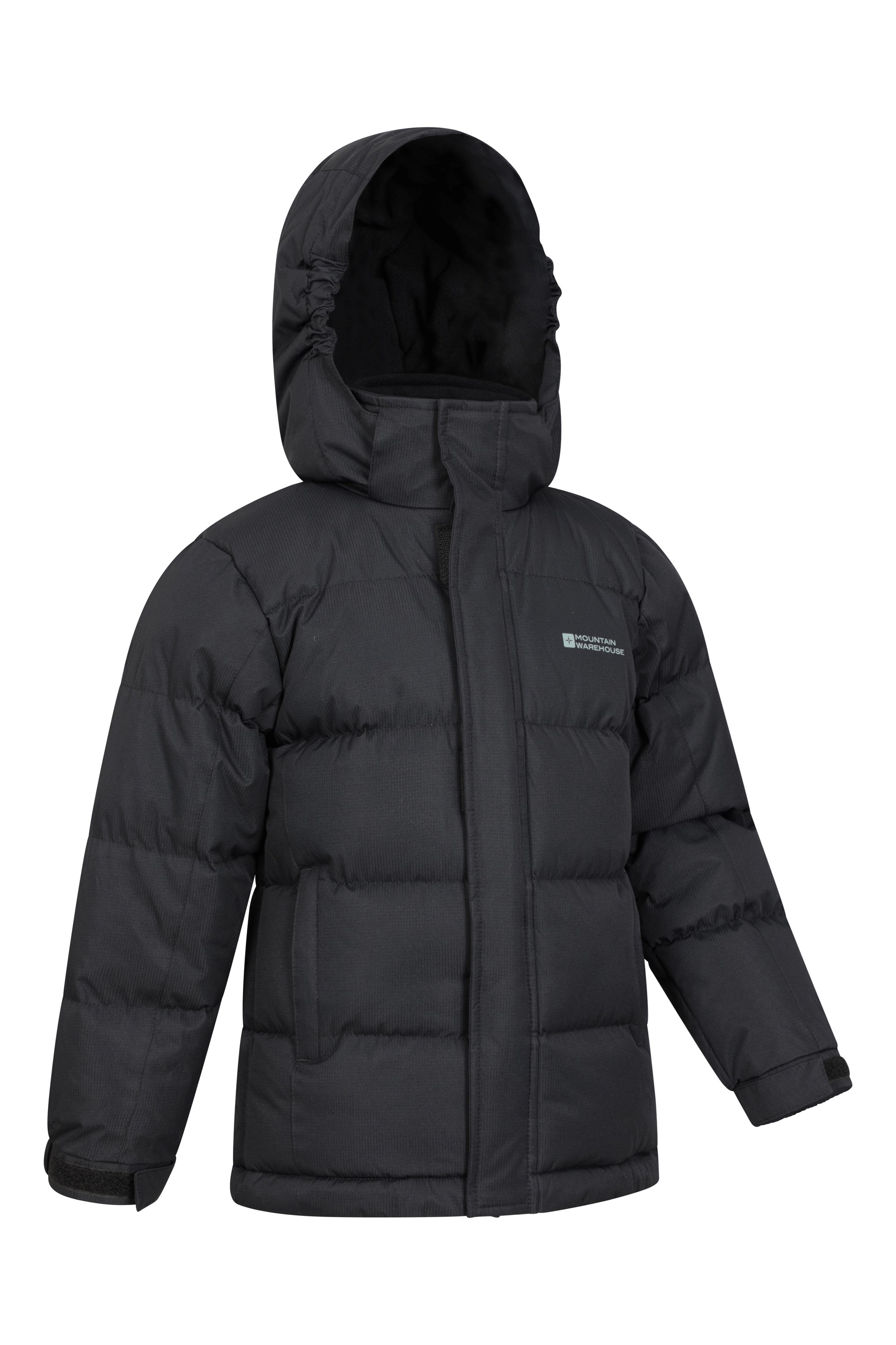 Mountain Warehouse Mountain Warehouse Boys Black Puffer Hooded Jacket Youth Size 9-10 Zip Pockets 