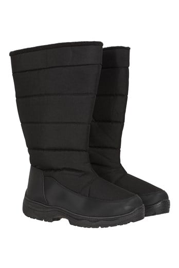 Icey Womens Long Snow Boots Black