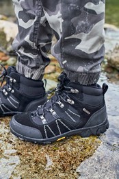 Edinburgh Vibram Youth Waterproof Walking Boots Black