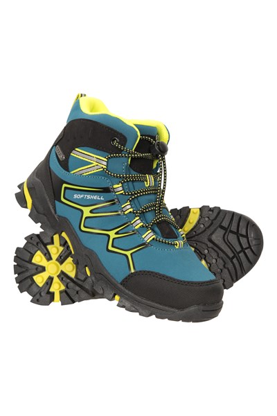 Softshell Kids Waterproof Walking Boots - Teal