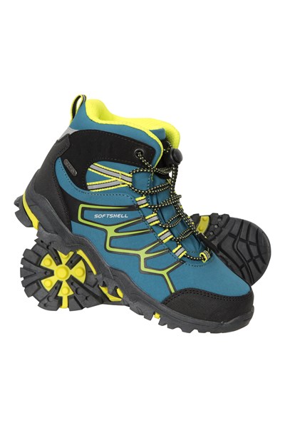Softshell Kids Waterproof Walking Boots - Turquoise