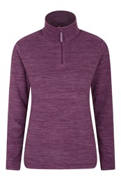 Snowdon Melange Womens Half-Zip Fleece Dark Purple