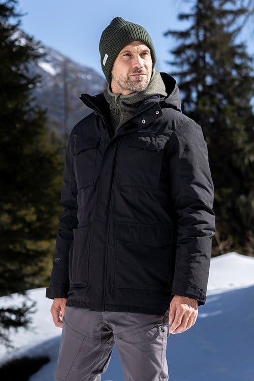Mountain Warehouse Seasons Men's Padded Warm Jacket Water Resistant Casual  Coat