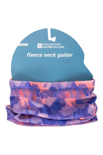 Printed Fleece Womens Neck Gaiter - Purple