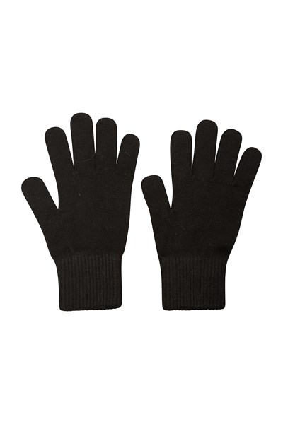 Grace Womens Knitted Gloves - Black