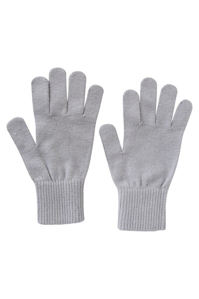 Grace Womens Knitted Gloves - Grey