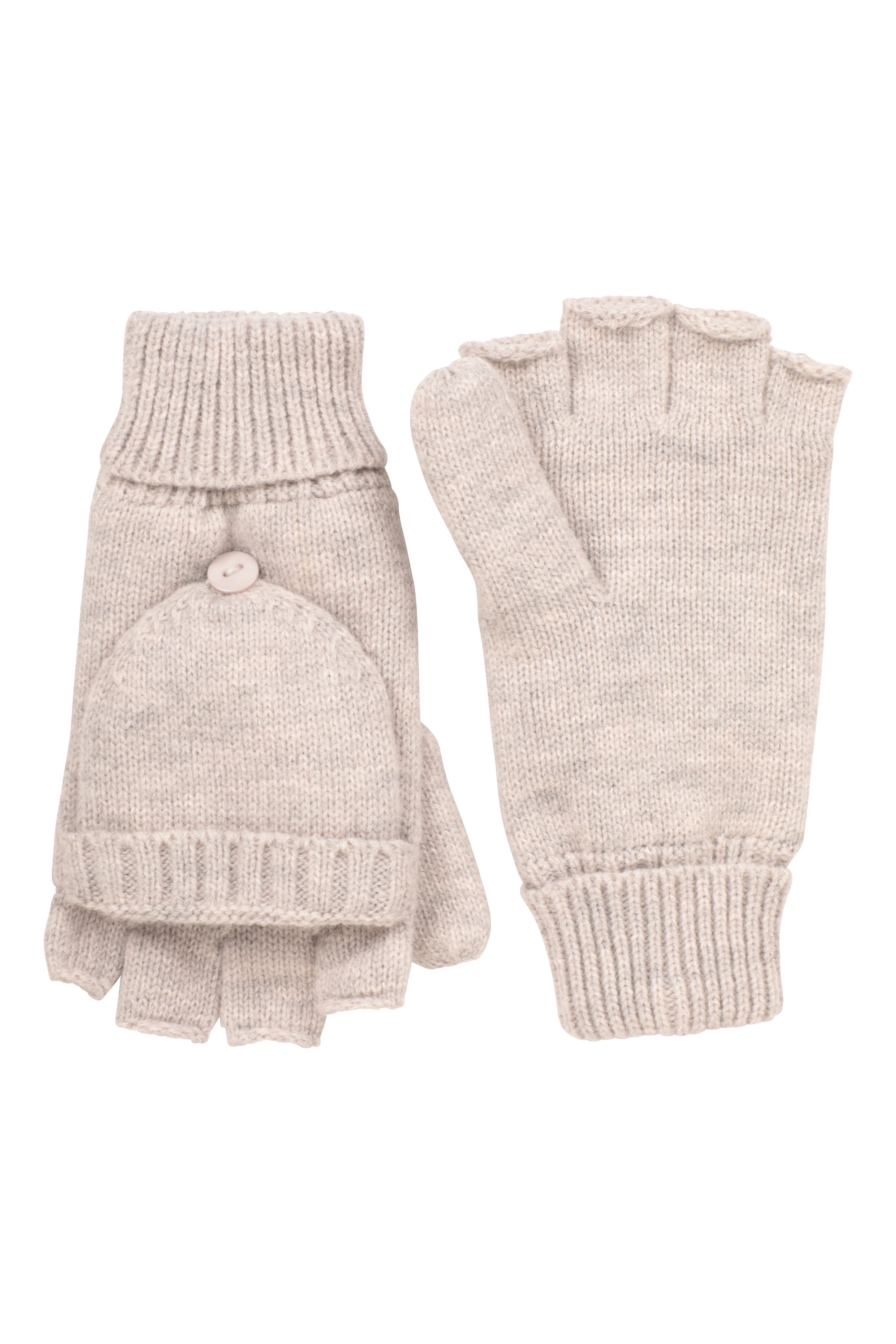 Mountain Warehouse Fingerless Knitted Womens Mitten - Beige | Size One
