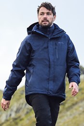 Bracken Melange 3 in 1 Mens Jacket Blue