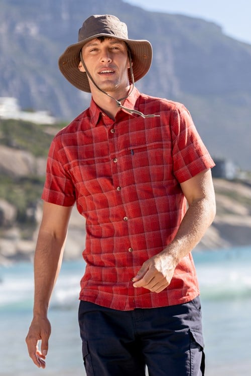 Mountain Warehouse Holiday Mens Cotton Shirt - Red | Size XXL