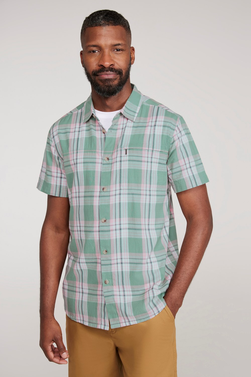 Mountain Warehouse Mens Shirt Cotton Holiday Summer Outdoor Breathable Tee Top